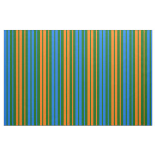 Grün Orange Blau Vertikale Streifen Design   Stoff