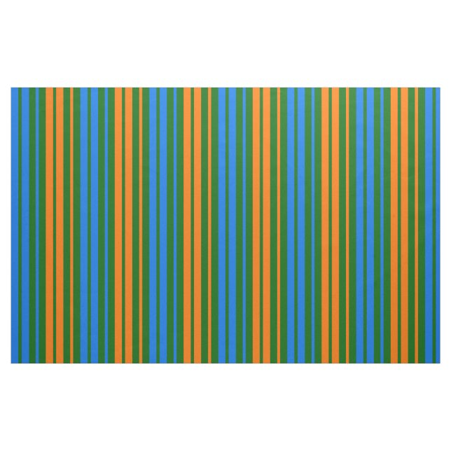 Grün Orange Blau Vertikale Streifen Design   Stoff (Fat Quarter (45,7 x 55,9 cm))