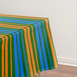 Grün Orange Blau Vertikale Streifen Design Tischdecke