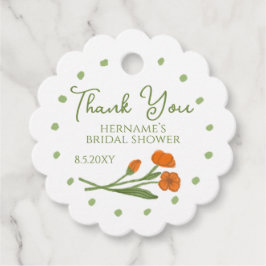 Grün Orange Blumen Garten Whimsical 02 Geschenkanhänger