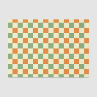 Grün Orange Braun Kariert Gingham-Muster Seidenpapier