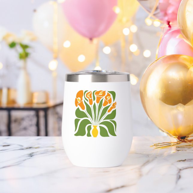 Grün-Orange moderne abstrakte Blumendesign (Junggesellenabschied (gedreht))