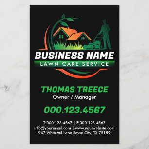 Grün Orange Moderne Rasenpflege Landschaftsservice Flyer