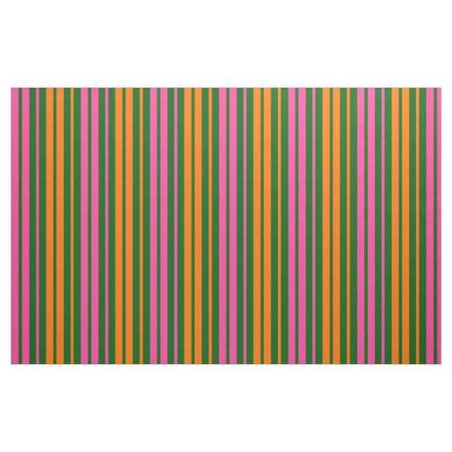 Grün Orange Pink Vertikale Streifen Design   Stoff (Fat Quarter (45,7 x 55,9 cm))
