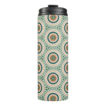 Grün Orange Und Blau Boho Chic Kreis Muster