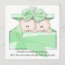 Grün PAART Babyparty-Einladung oder Mitteilung Einladung