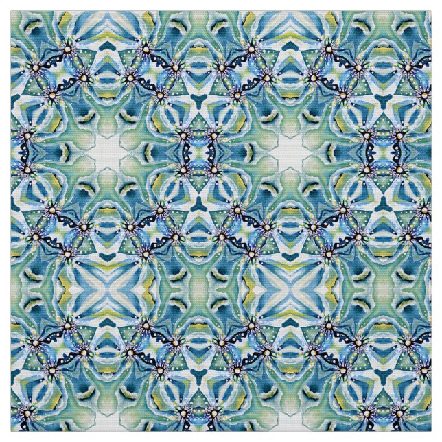Grün Persisches blaues Meer Artdeco Stoff (Muster)