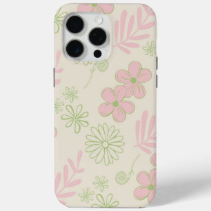 Grün Pink Beige Retro Y2K 70er Jahre Blumenmuster Case-Mate iPhone Hülle