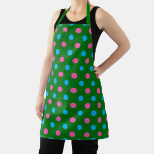 Grün Pink Blau Polka-Punkt-Muster Schürze