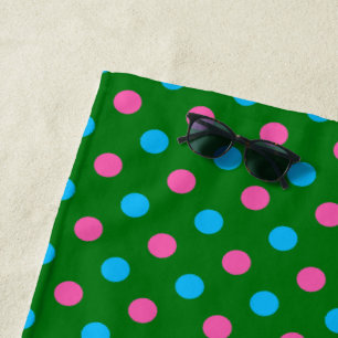 Grün Pink Blau Polka-Punkt-Muster Strandtuch