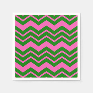 Grün Pink Chevron Zickzack Design Serviette
