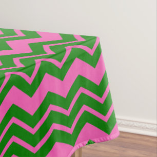 Grün Pink Chevron Zickzack-Design Tischdecke