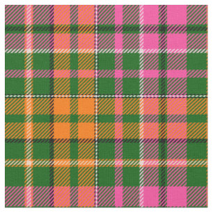 Grün Pink Orange Karo Tartan Design  Stoff