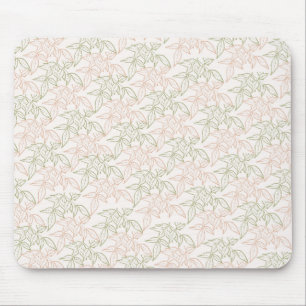 Grün Pink Retro Vintage Blattmuster Mousepad