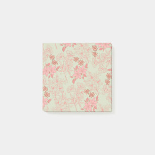 Grün Pink Retro Y2K 70er Blumenmuster Post-it Klebezettel