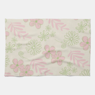 Grün Pink Tropisch Floral Botanisch Frühling Somme Geschirrtuch