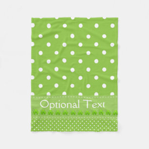 Grün, Punkte und Kleeblätter Fleecedecke