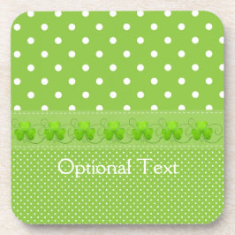 Grün, Punkte und Kleeblätter Getränkeuntersetzer