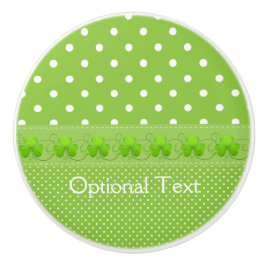 Grün, Punkte und Kleeblätter Keramikknauf