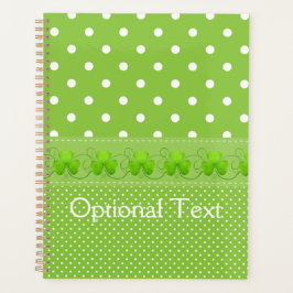 Grün, Punkte und Kleeblätter Planer