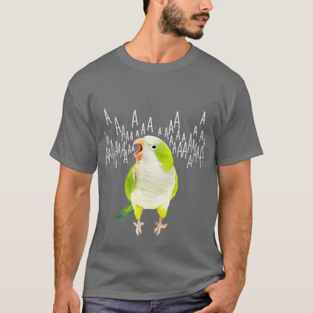 Grün-Quaker-Parrot T-Shirt (Vorderseite)