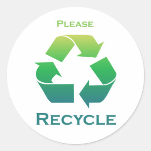 Grün recyceln bitte Aufkleber