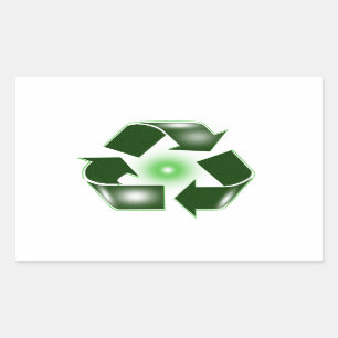 Grün recyceln Logo-Aufkleber Rechteckiger Aufkleber