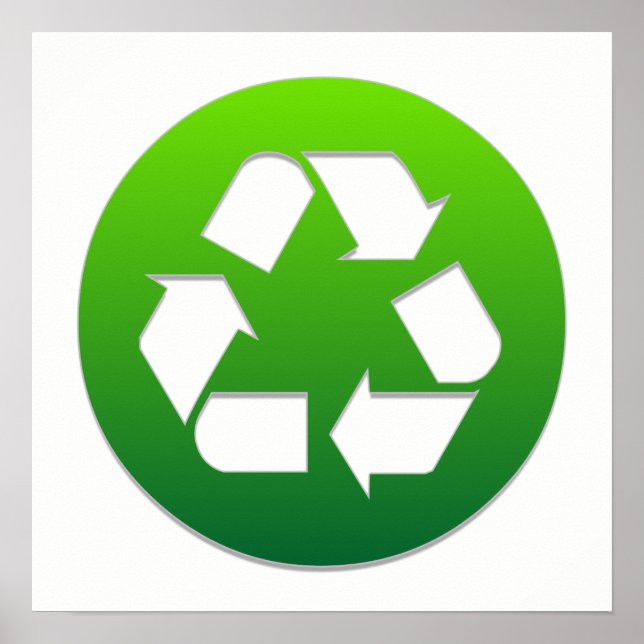 grün Recycelnd Symbol Poster (Vorne)