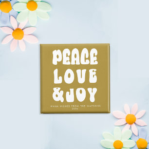 Grün Retro Groovy Frieden Liebe Freude Urlaub Magnet