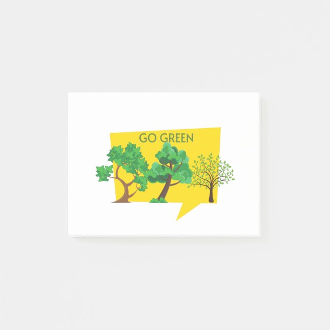 Grün, rette den Planeten Post-it Klebezettel (Vorderseite)