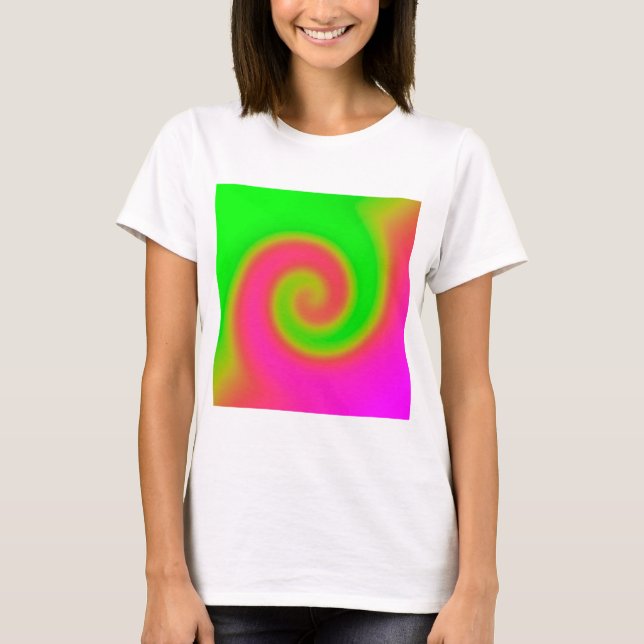 Grün rosa drehen T-Shirt (Vorderseite)