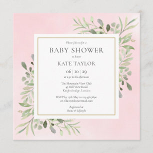 Grün Rosa Gold Baby Girl Shower Sprinkle Einladung