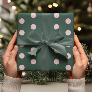 Grün & Rosa Punkte Geschenkpapier