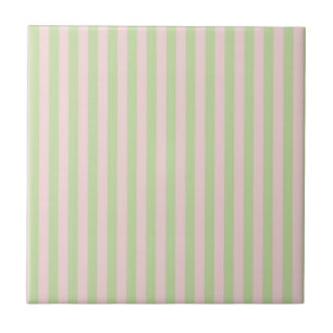 Grün Rosa Streifen Muster Minimal Moderne Frühling Fliese