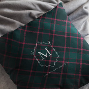 Grün & Rosa Tartan   Weihnachten mit individuellem Kissen
