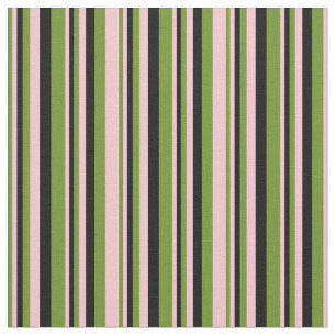 Grün, Rosa und Schwarz/Streifen-Muster Stoff