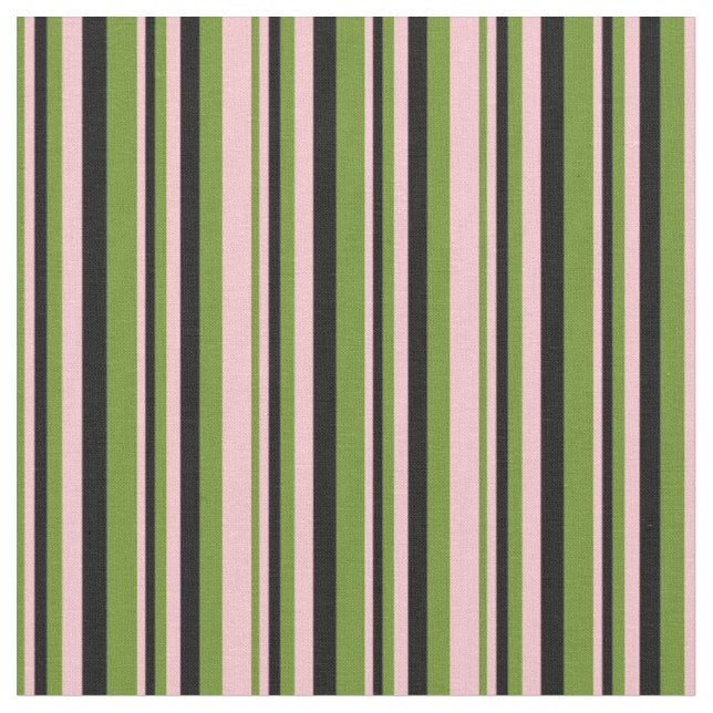Grün, Rosa und Schwarz/Streifen-Muster Stoff (Nahaufnahme)