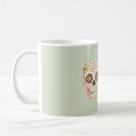 Grün Rosa Zucker-Schädel Día de los Muertos Kaffeetasse