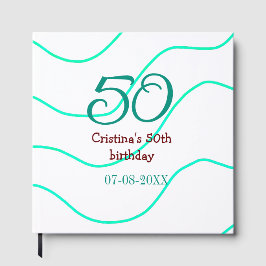 Grün rot 50 Geburtstagsjubiläum Namensdatum p Gästebuch