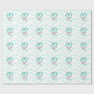 Grün rot 50 Geburtstagsjubiläum Namensdatum p Geschenkpapier