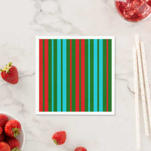 Grün Rot Blau Streifen Muster Serviette