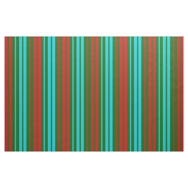 Grün Rot Blau Streifen Muster   Stoff (Fat Quarter (45,7 x 55,9 cm))