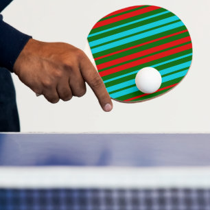 Grün Rot Blau Streifen Muster Tischtennis Schläger