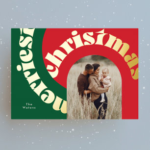 grün rot fett Weihnachten Gold oval eins Foto Folien Feiertagskarte