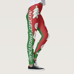 Grün & Rot frohe Weihnachten Leggings
