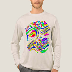 Grün Rot Gelb Blau Konfetti Kreis Abstrakt Tri-Blend Shirt