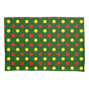 Grün Rot Gelb Polka-Punkte-Design  Kissenbezug