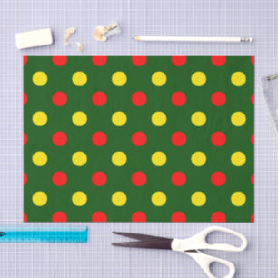 Grün Rot Gelb Polka-Punkte-Design  Seidenpapier