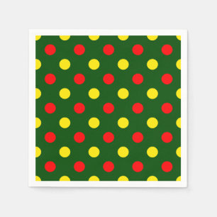 Grün Rot Gelb Polka-Punkte-Design  Serviette
