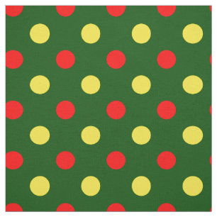 Grün Rot Gelb Polka-Punkte-Design  Stoff